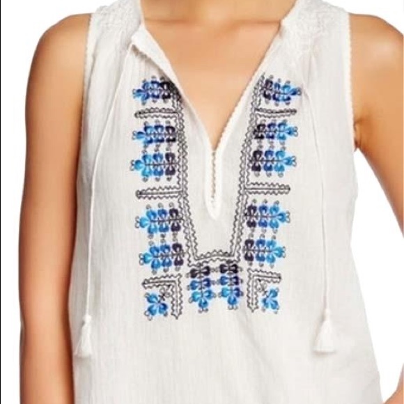 Joie Tops - Joie lightweight embroidered tank top